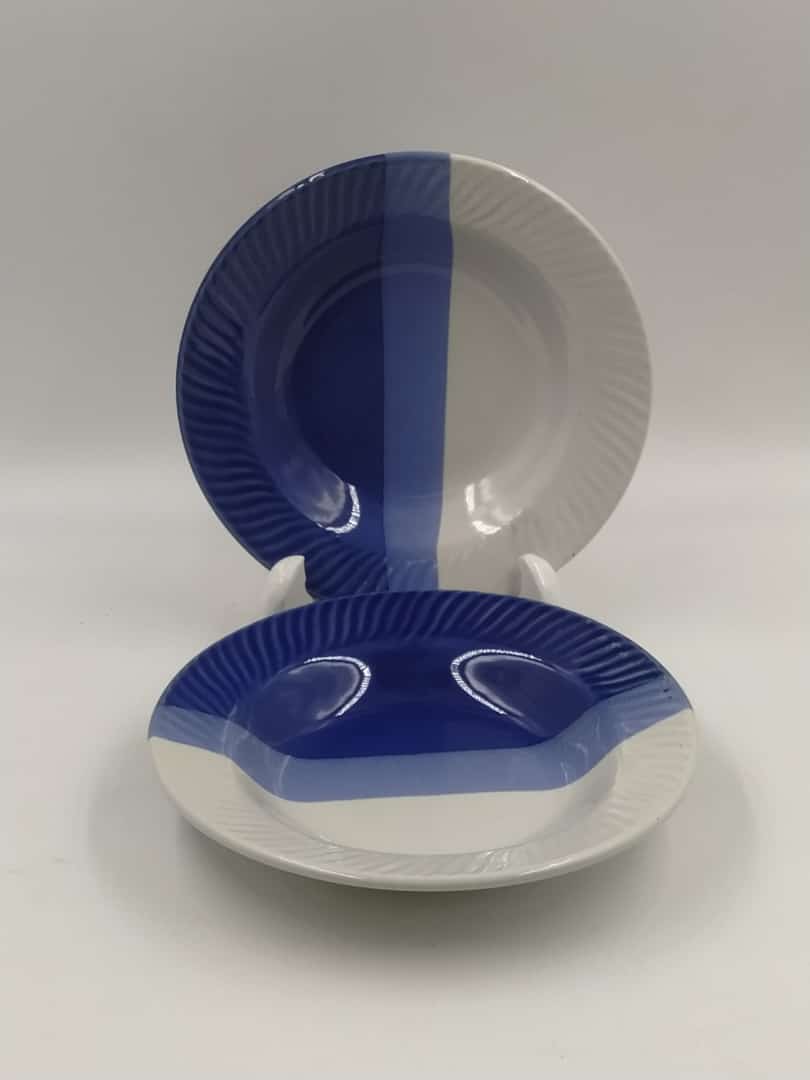 Deep Plate - Half blue white 1