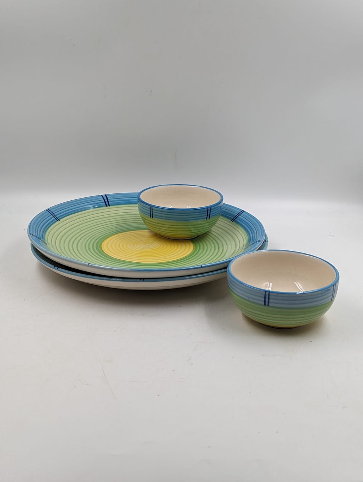 Dinner Plate Blue Green Yellow 2