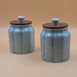 Airtight Jar - Turquoise Lines