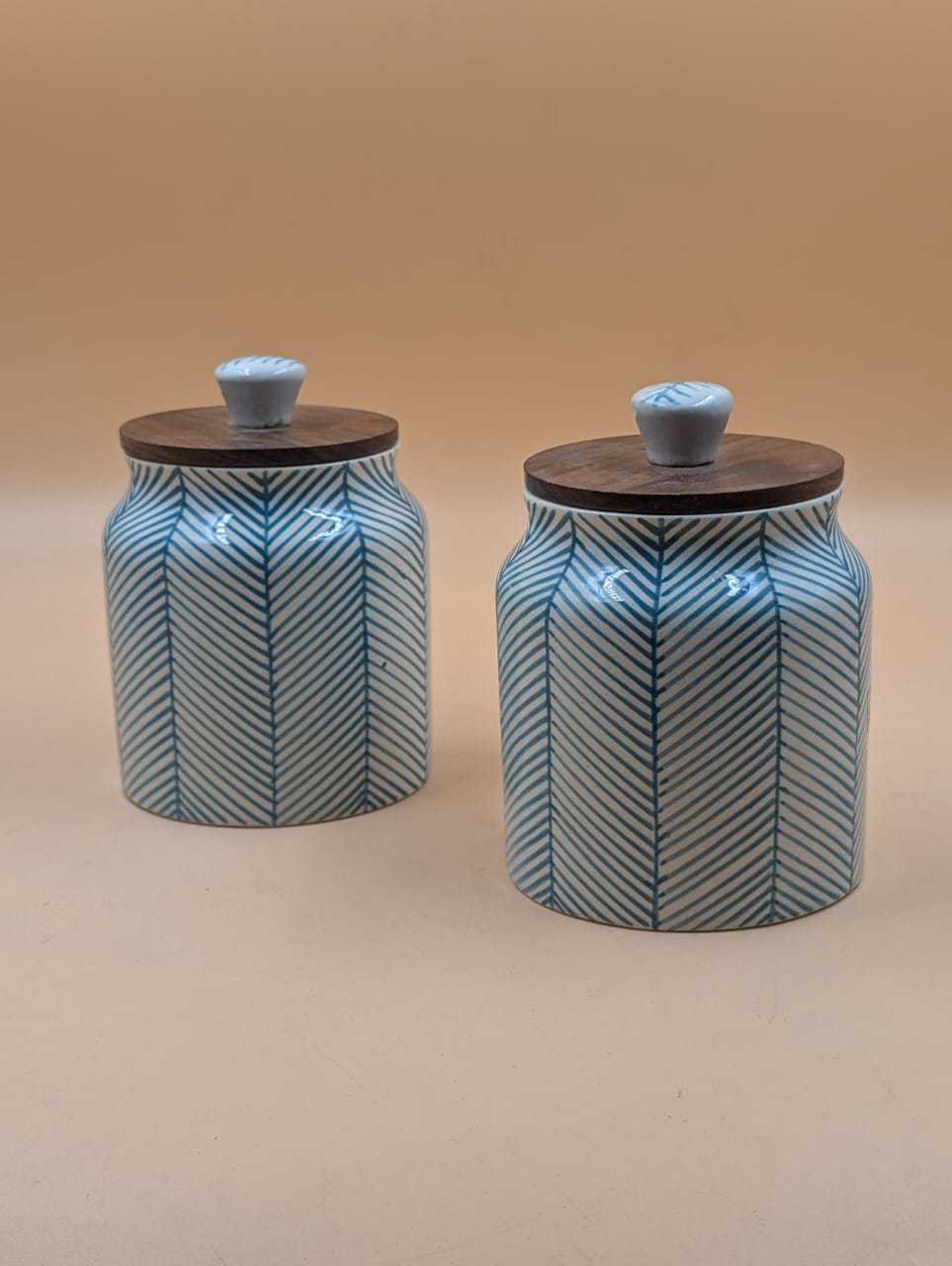 Airtight Jar - Turquoise Lines