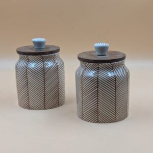 Airtight Jar - Brown Lines